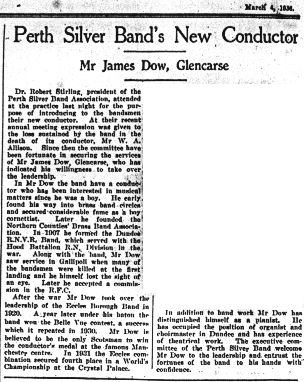 Cutting - James Dow, new conductor